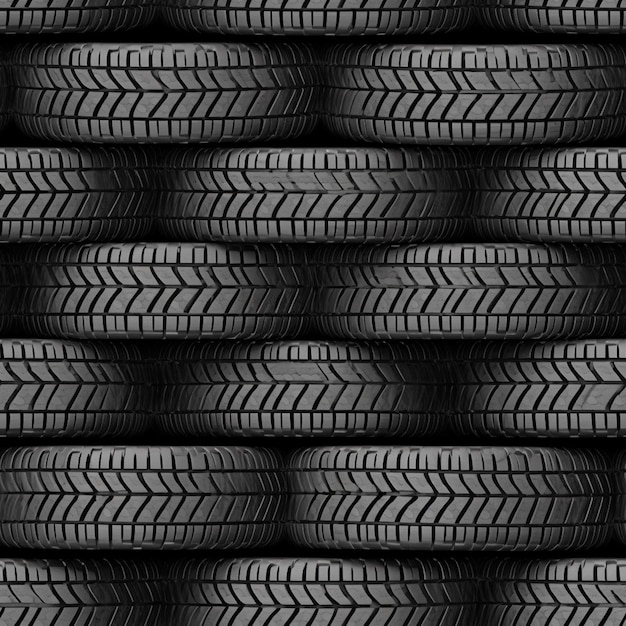 Foto uma foto preto e branco de uma pilha de pneus generative ai