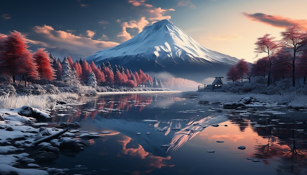 uma foto realista do Monte Fuji
