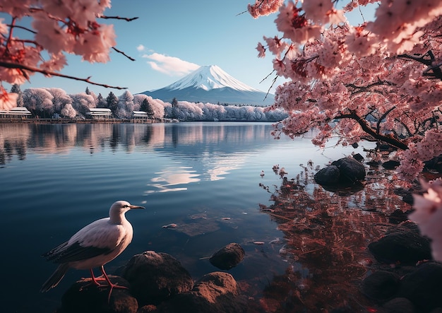 uma foto realista do Monte Fuji