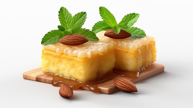 uma foto renderizada em 3D de várias variedades de doces
