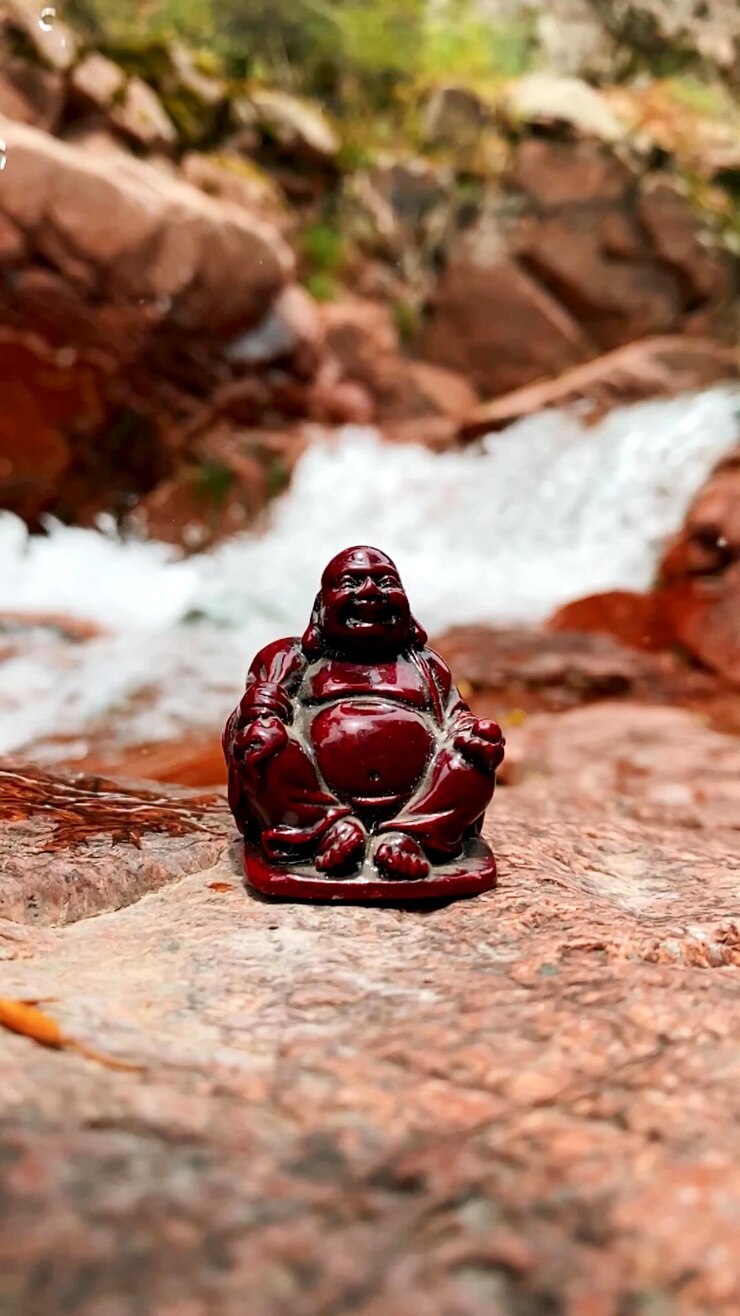 Foto uma foto vertical de um buda na natureza