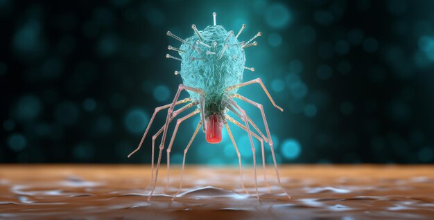 uma fotografia de um bacteriófago ultra realista