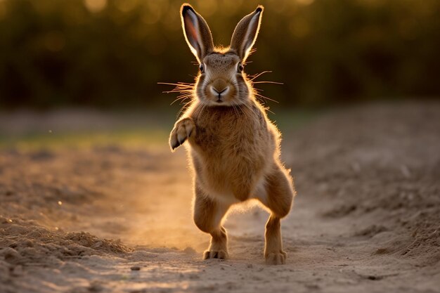 Foto uma fotografia de um coelho fofo e adorável e uma lebre