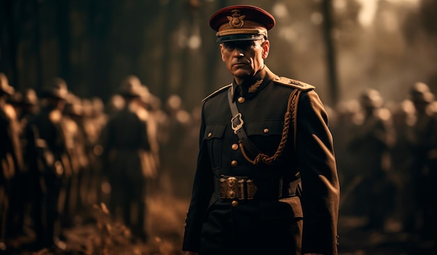 uma fotografia de um soldado em uniforme