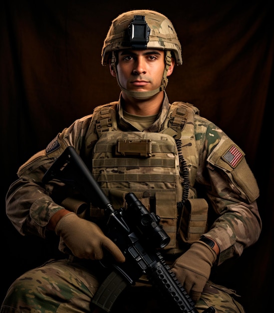 uma fotografia de um soldado em uniforme