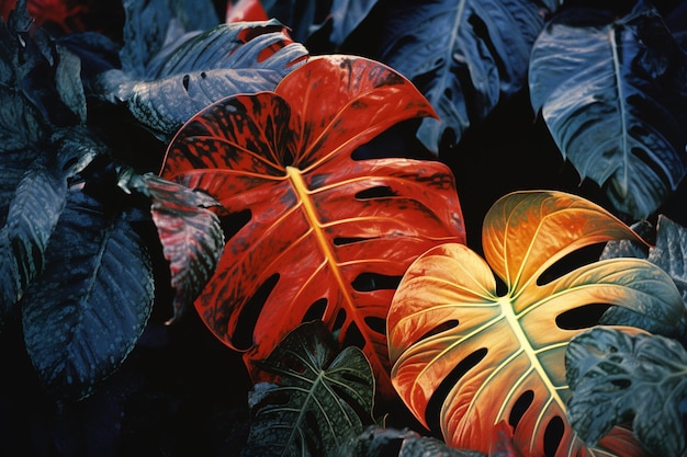 Foto uma fotografia destacando padrões intrincados dentro das folhas das plantas transformando a natureza em um abstrato