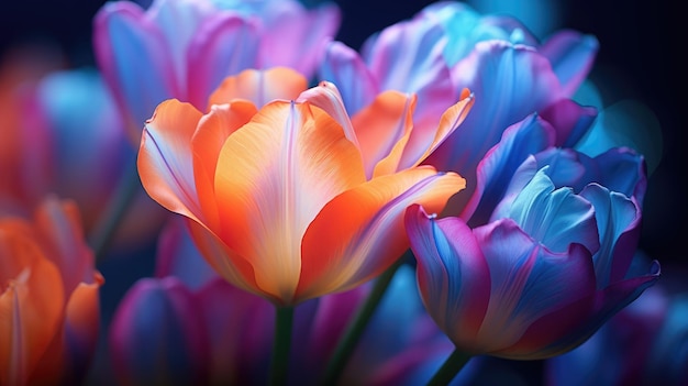 uma fotografia em close de uma tulipa florescendo