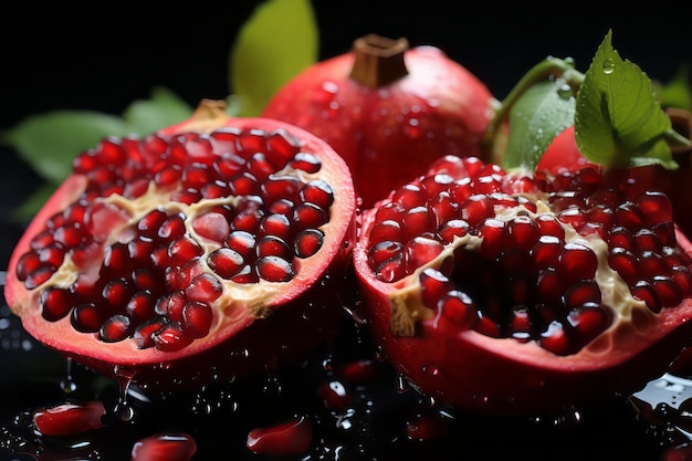 Uma fotografia macro de frutas