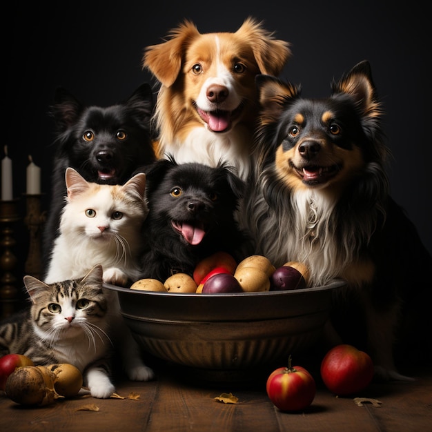 uma fotografia profissional de muitos animais brincando juntos