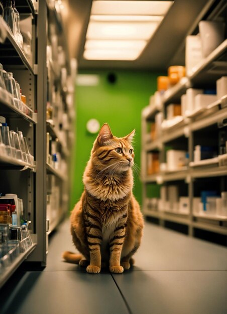 Uma fotografia realista de um gato roxo