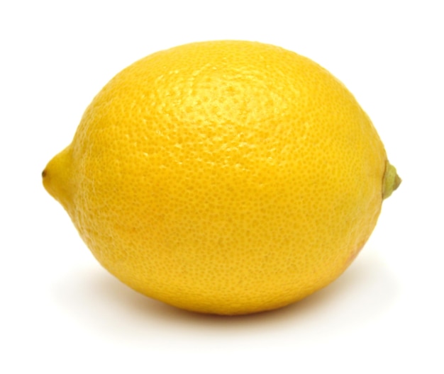 Uma fruta de limão isolada no fundo branco Profundidade de campo perfeitamente retocada na foto