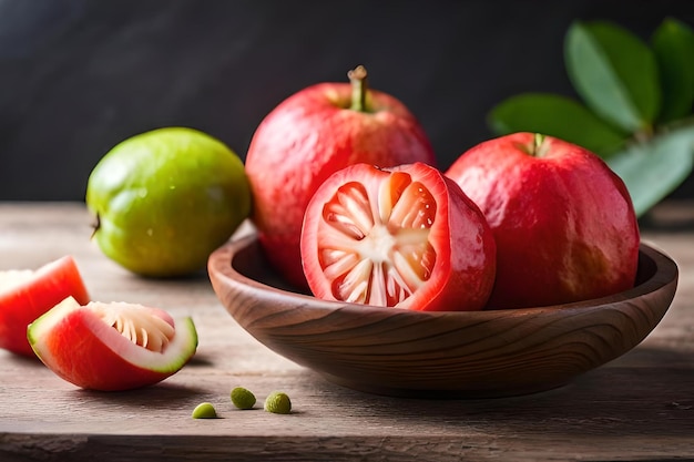 Uma fruteira com uma fruta