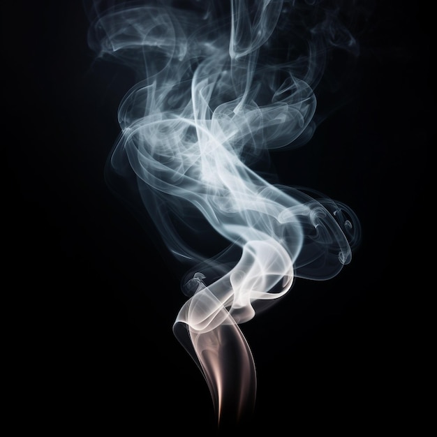 uma fumaça está acesa em um fundo preto com uma linha branca.