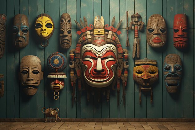 Uma fusão de máscaras tribais e arte contemporânea num 00187 00