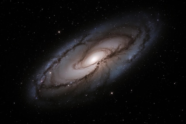 Uma galáxia com um círculo azul ao redor que diz 'o universo é uma galáxia espiral'
