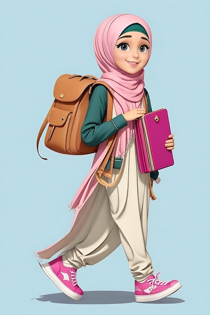 Foto uma garota árabe usando um hijab
