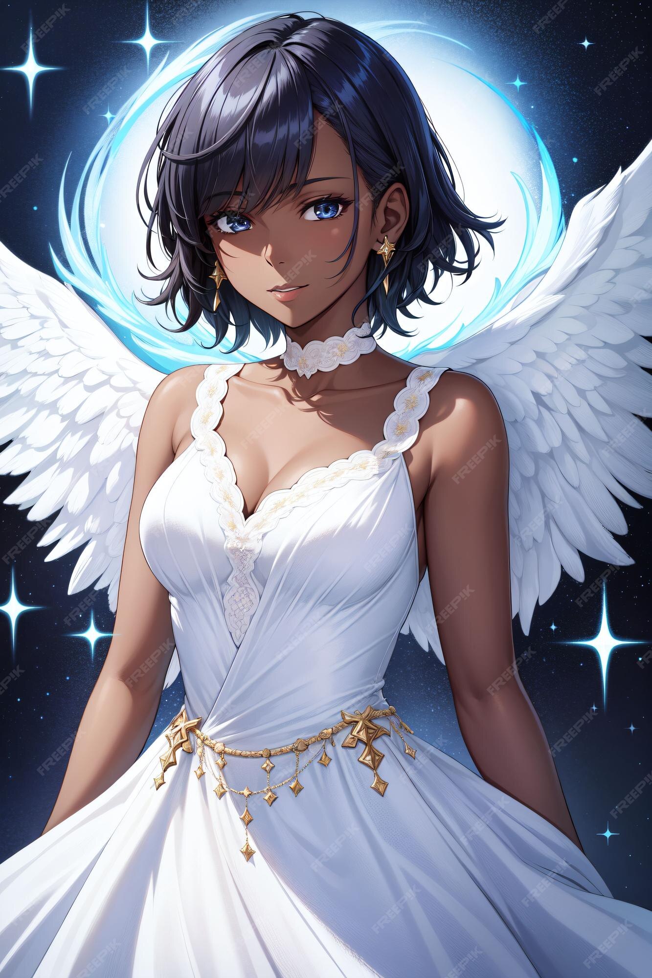 Anjo de prata, desenho, bonita, anjo, anime, menina, HD wallpaper