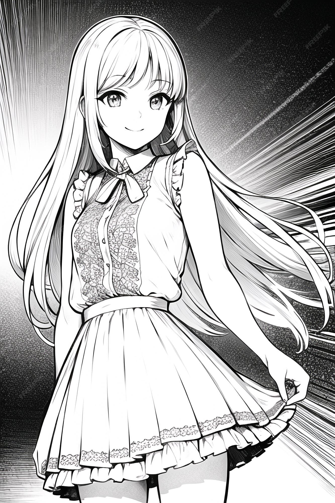 Vetores de Anime Manga Menina Em Uma Saia E Blusa Com Cabelo Comprido  Soprando Um Beijo Copiar Espaço Coloque Para Texto Em Fundo Isolado Branco  Vista Lateral Ilustração Vetorial e mais imagens