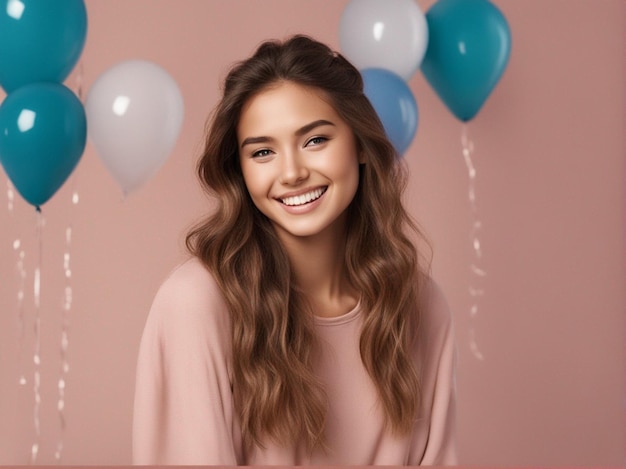 Uma garota com um cabelo bonito usando roupas de alta qualidade de moda fotografia de moda