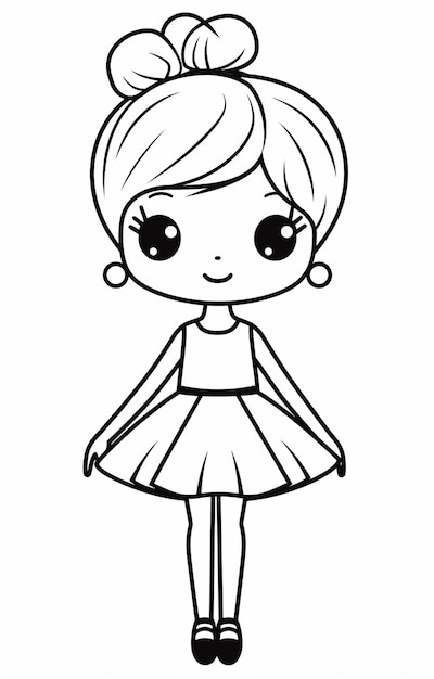Foto uma garota de desenho animado em um vestido com um laço na cabeça ai generativa