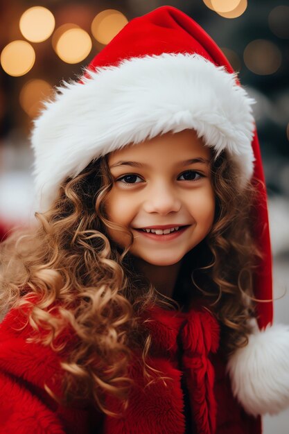 Foto uma garota linda a celebrar o natal.