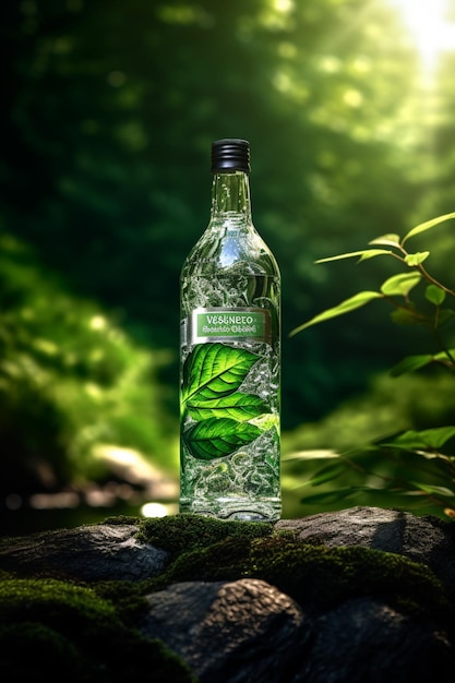 Uma garrafa da marca ternolo é mostrada em um fundo verde.
