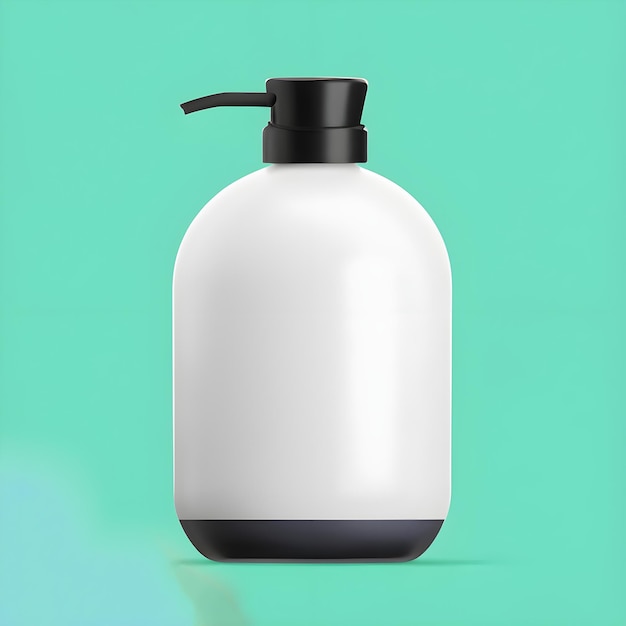 Uma garrafa de shampoo branco com uma tampa preta que diz natural