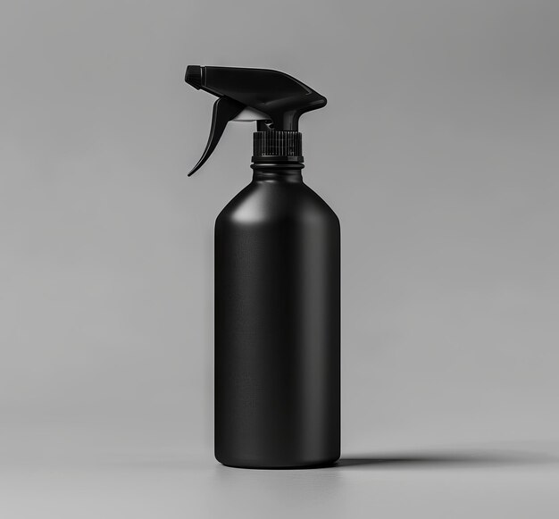 Uma garrafa de spray preta com uma alça