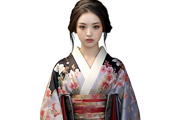 Uma geisha japonesa com um kimono