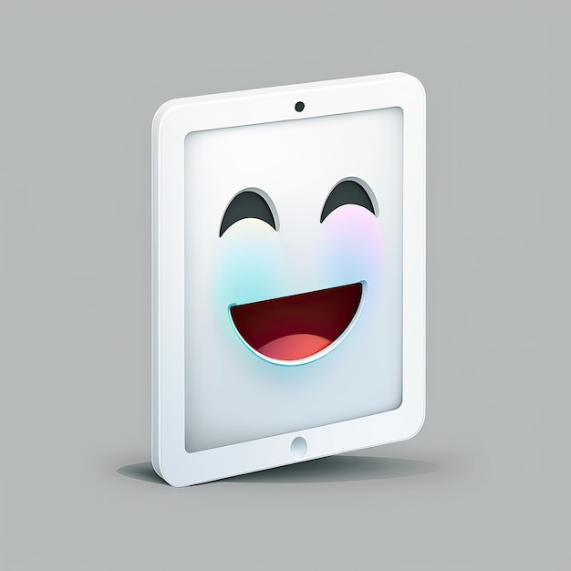 uma geração ilustrada de bonito tablet digital 3D isolado branco