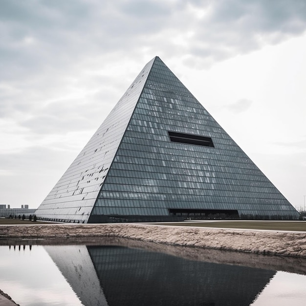 Foto uma gigantesca pirâmide futurista moderna 8