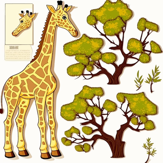 Uma girafa bonita, um animal de desenho animado.