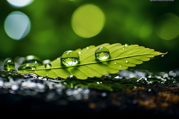 Uma gota de chuva prestes a cair de uma folha