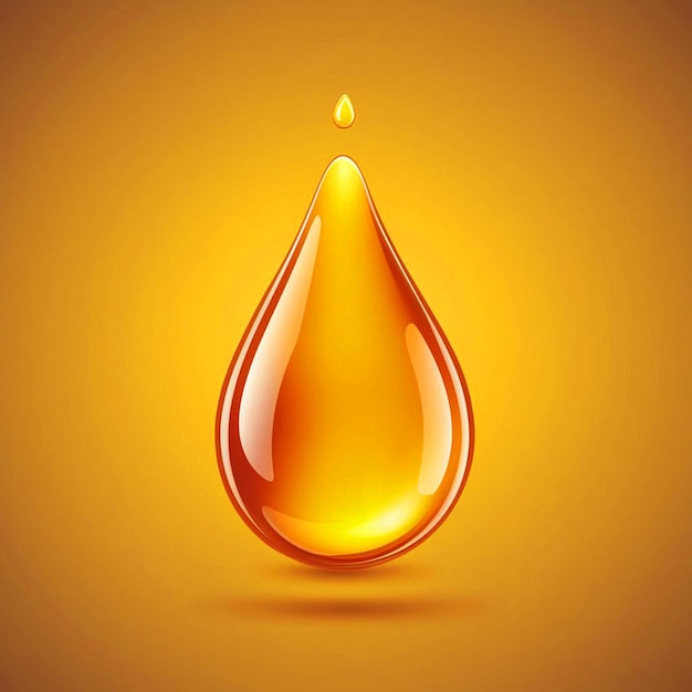 Uma gota de líquido que tem uma gota de liquido laranja