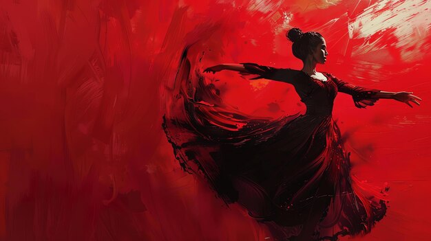 Foto uma graciosa dançarina de flamenco é capturada no meio da dança