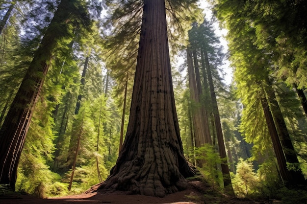 uma grande árvore em uma floresta