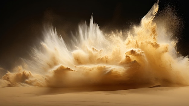 Foto uma grande quantidade de areia soprada pelo vento