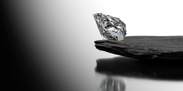 Uma grande renderização 3d de diamante de corte perfeito
