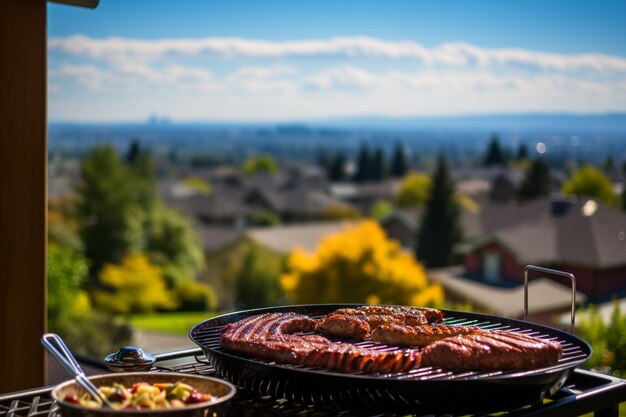 Foto uma grelha de churrasco com uma variedade de pedaços de madeira para diferentes sabores de fumaça