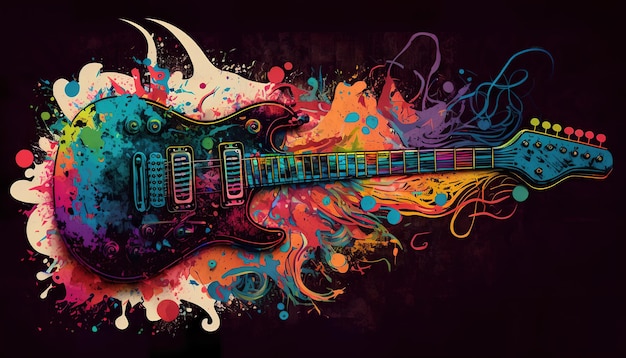 Uma guitarra colorida