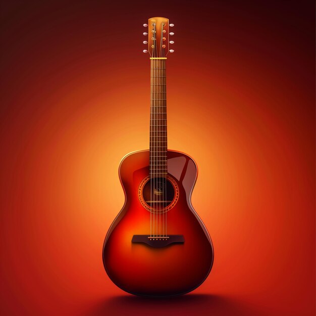 Foto uma guitarra vermelha que está em um fundo vermelho