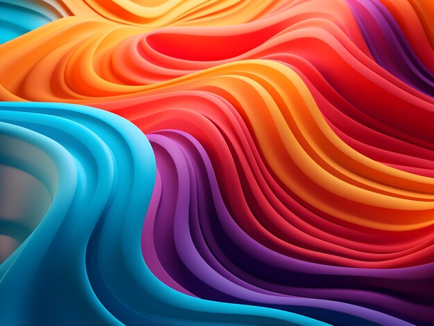 Uma hipnotizante visualização 3D abstrata multicolor desenho de fundo abstrato 3D colorido