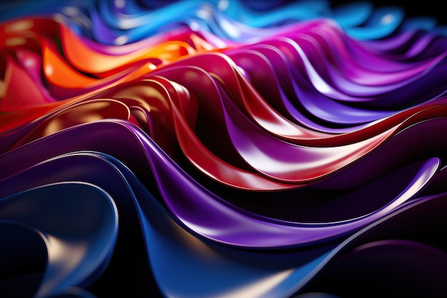 Uma hipnotizante visualização 3D abstrata multicolor generativa ai