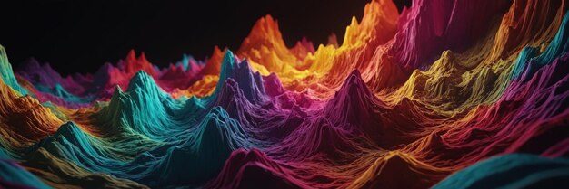 Uma hipnotizante visualização 3D abstrata multicolor