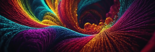 Uma hipnotizante visualização 3D abstrata multicolor
