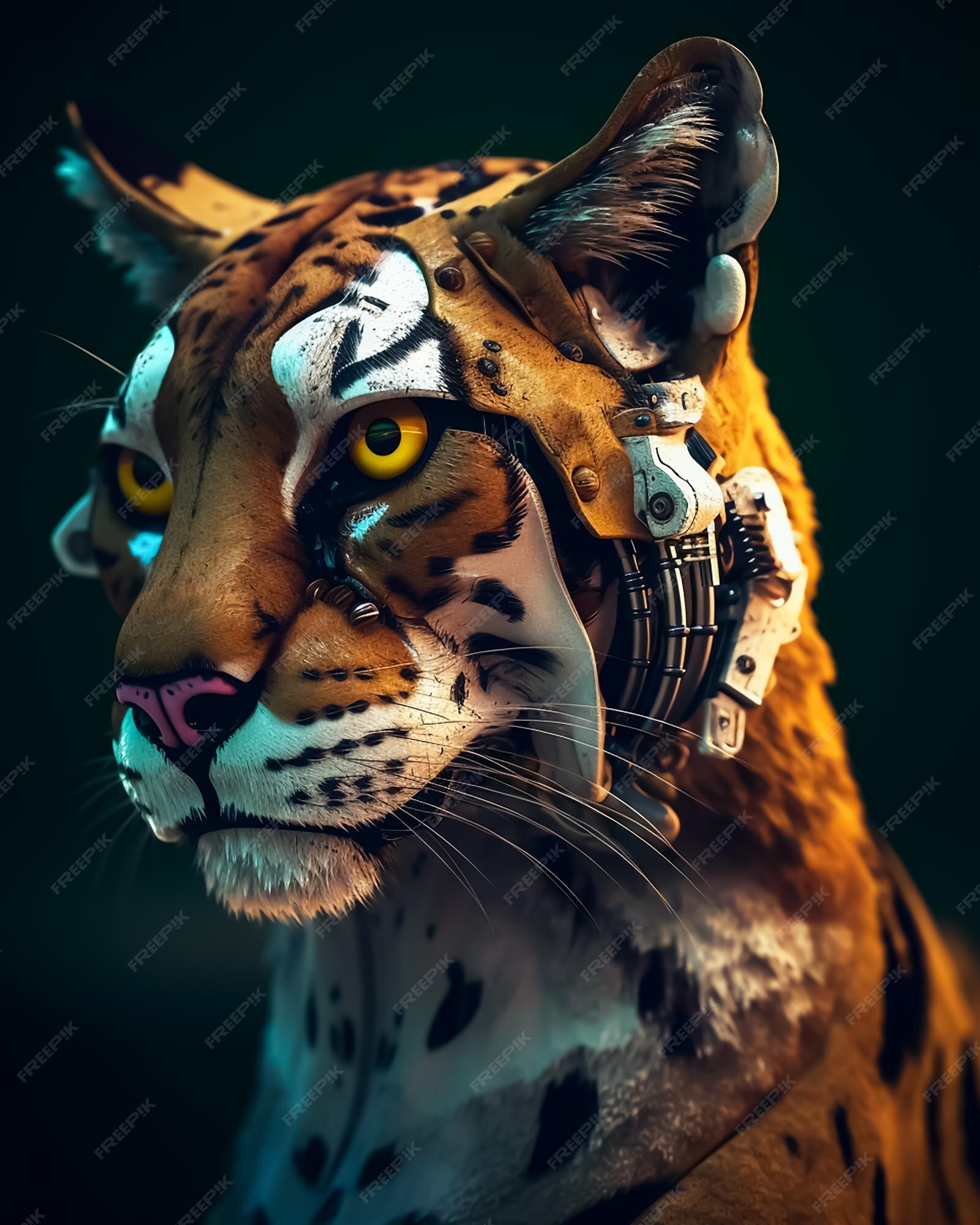 Close-up do tigre. ilustração 3d