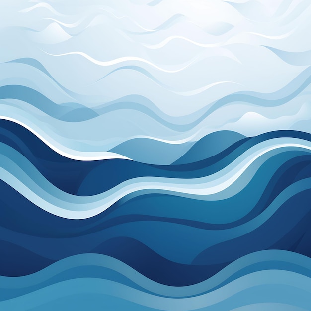 uma ilustração abstrata em azul e branco de uma onda com as palavras "azul" nela