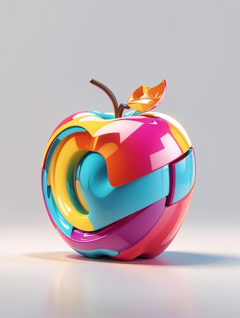 Uma ilustração adequada da Apple pop art com renderização em 3D