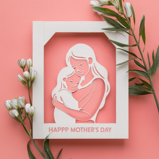 Uma ilustração calorosa e minimalista do Dia da Mãe