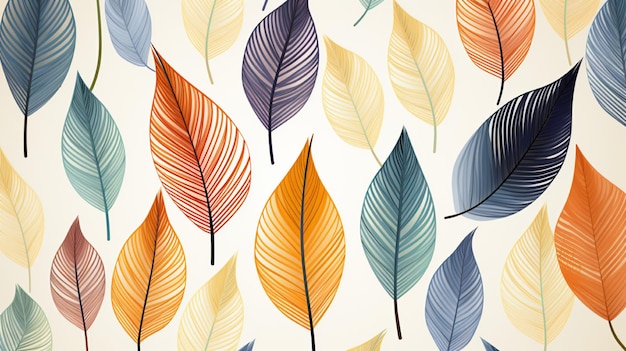 uma ilustração colorida de folhas de outono